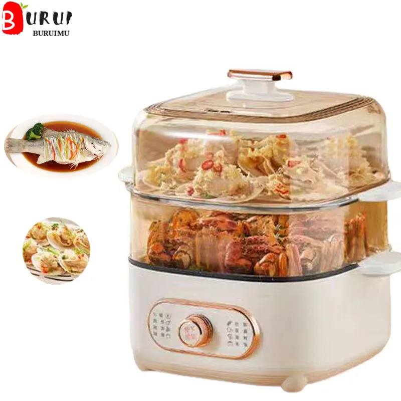 

Электрический пароварка-мультиварка, многофункциональная бытовая двухъярусная пароварка-мультиварка, универсальная кастрюля для приготовления завтраков, пароварка из нержавеющей стали