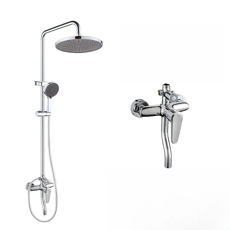

New surface-mounted pressurized shower with pipe waterfall round shower faucet