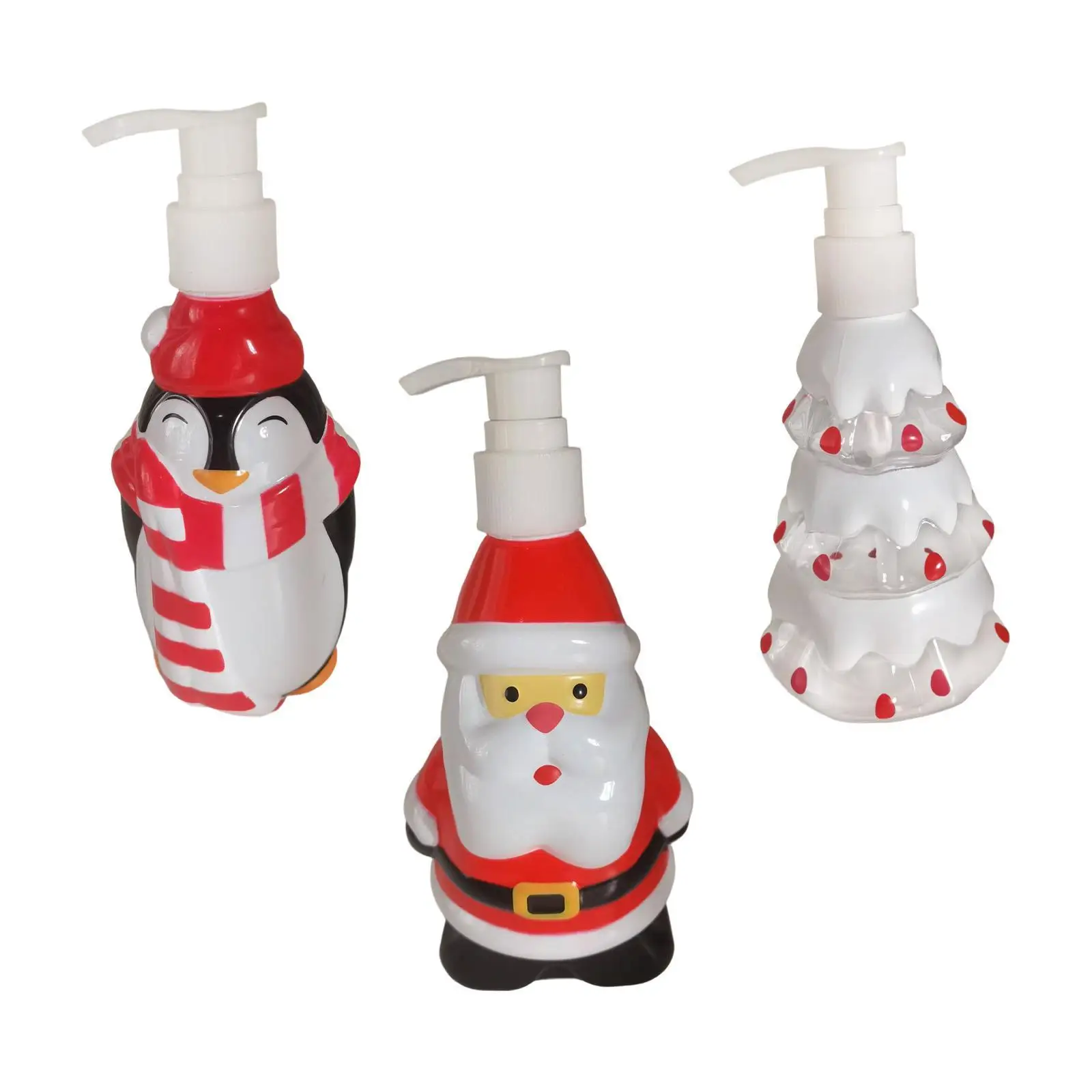 Refillable Christmas Soap Dispenser Bottle Portable Plastic Pump Container for Bathroom Kitchen Sink and Travel Counter