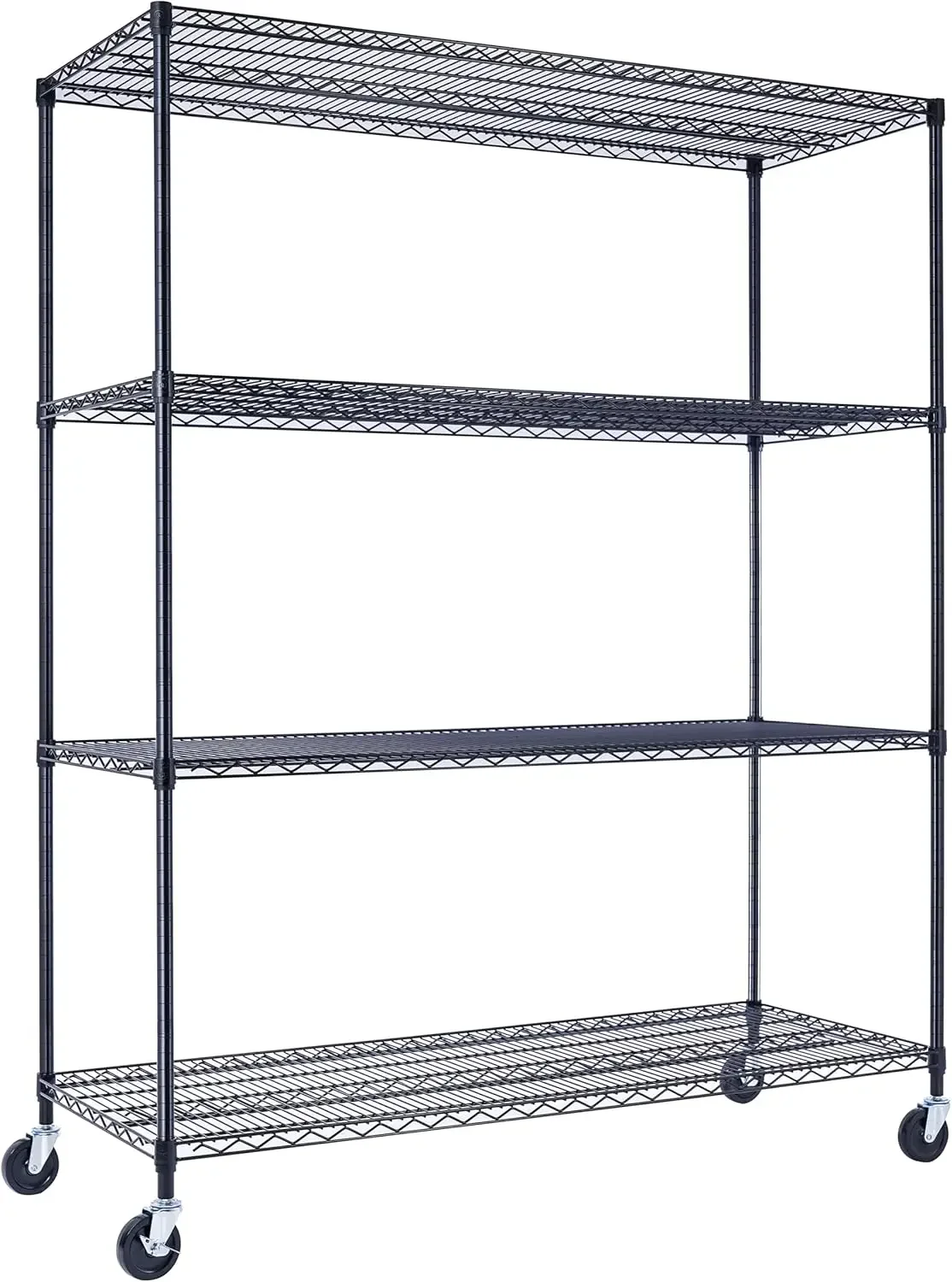 

60"x24"x72" PRIME HEAVY DUTY Black 4-Tier Wire Shelving NSF 2400 LBS MAX Capacity Storage Rack for Commercial, School, Home,