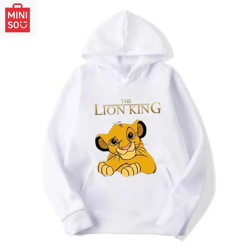 

MINISO Disney no lanyard 2025 new Lion King women's hoodie cartoon fashion sweater women's kawaii clothes autumn street style