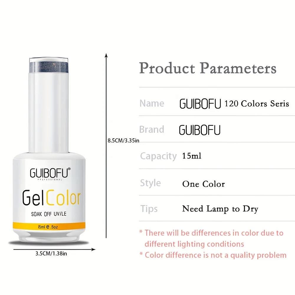 6-teiliges Set 15 ml 120 Color Series Shine Finish SemiPermanent Glitter Pailletten Nagellack Set Kit Soak Off Uv Lack Nail Art