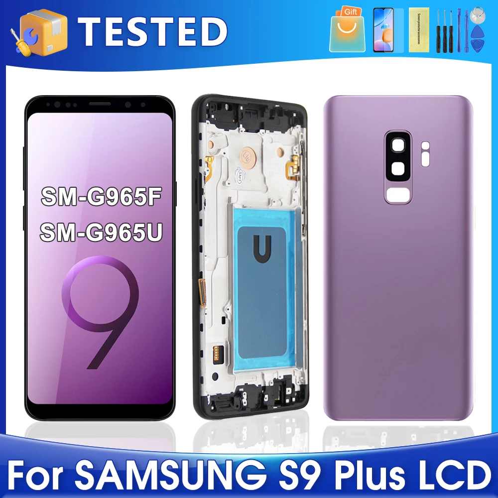 S9 Plus For Samsung Tested S9+ G965F G965U G965W G9650 G965U1 LCD Display Touch Screen Digitizer Assembly Replacement