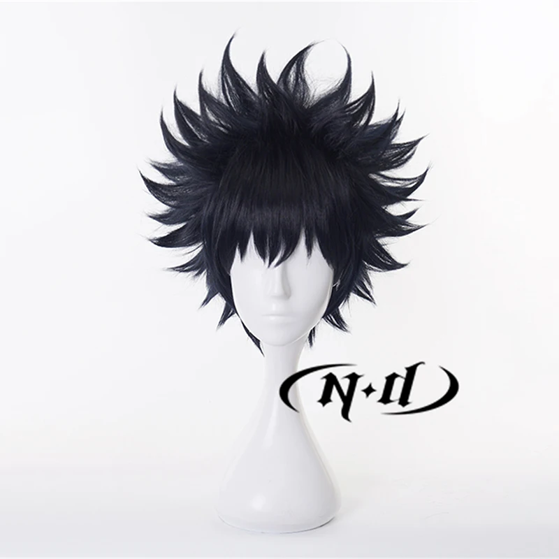 ND Megumi Fushiguro Cosplay Wigs Jujutsu Kaisen Anime Cosplay Black Hair Wigs for Costume Theme Party Comic Con Coser Synthetic