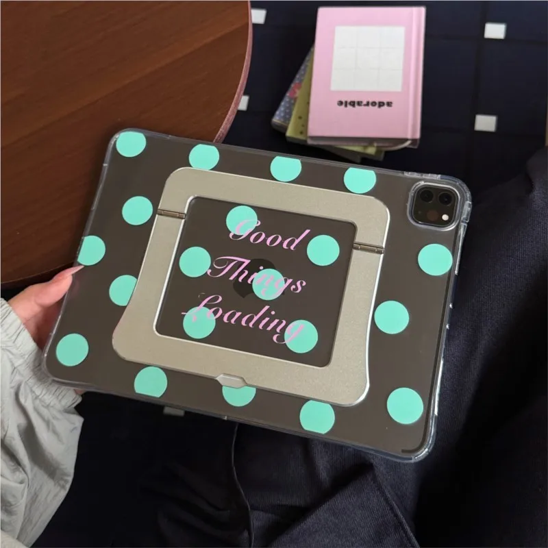Kawaii Polka Dots Tablet Case for iPad Pro Air 6 7 8 A16 A19 11