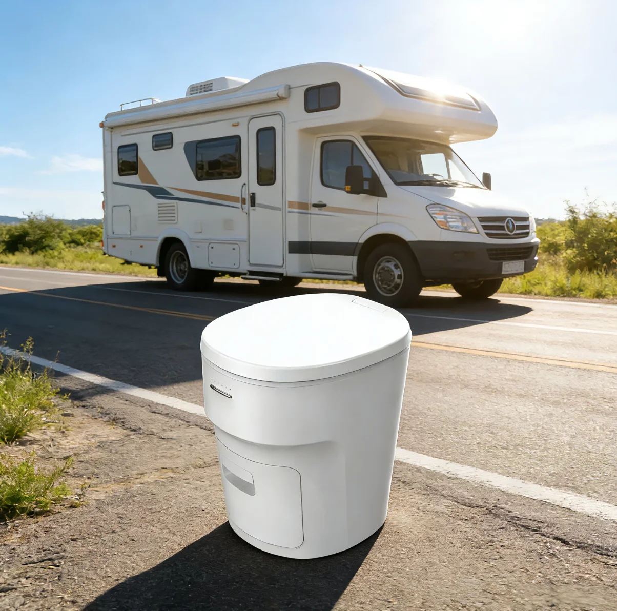 

Portable Movable Automatic Bagging Plastic Mobile Toilet for RVs, Pregnant Women, Disabled Individuals, Household Use, Nursing H
