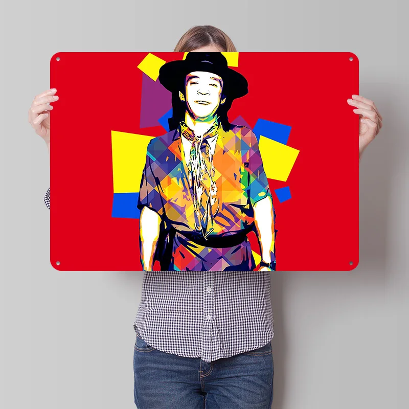 Stevie Ray Vaughan Rock 22 3D Printed Texture Poster Personalized Wall Art Retro Metal Tin Signs for Bedroom Decorations Room