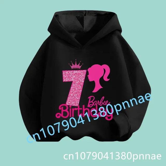 

Boys Girls Kawaii Harajuku Anime New Barbie Birthday Figure Children's Hoodie Cartoon Print Autumn Winter Long Sleeve Sweatshirt