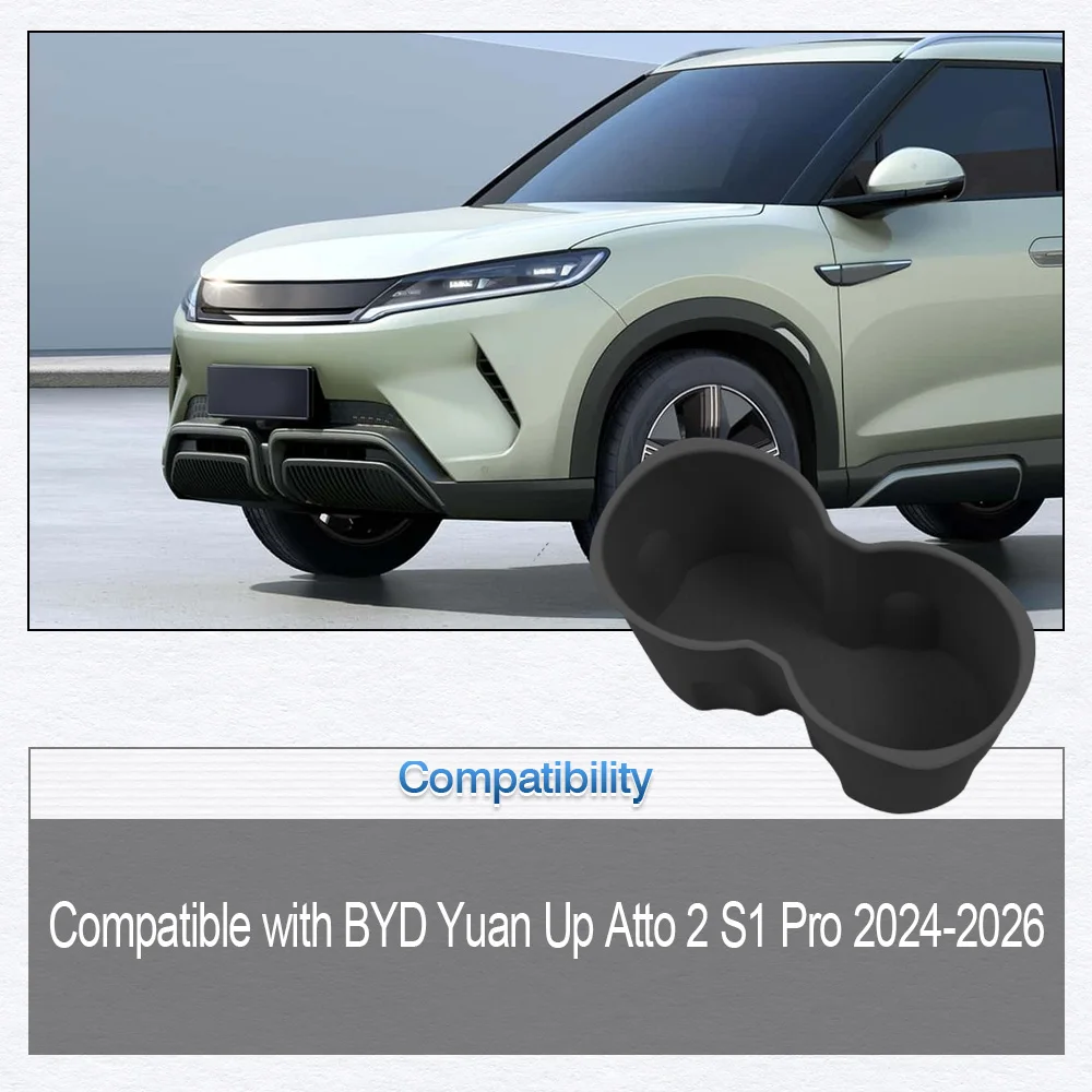 

Car Central Control Lower Storage Box Cup Holder for BYD Yuan Up Atto 2 S1 Pro 2024 2025 2026 Auto Water Cup Holder Silicone