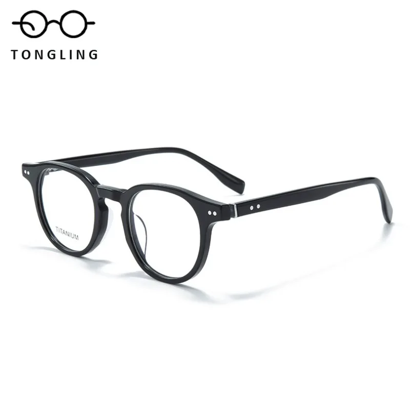 

New Men High-Quality Fashionable Round Premium Acetate Handcrafted Vintage Artisans Women Luxurious Personalized Eyeglass Frame