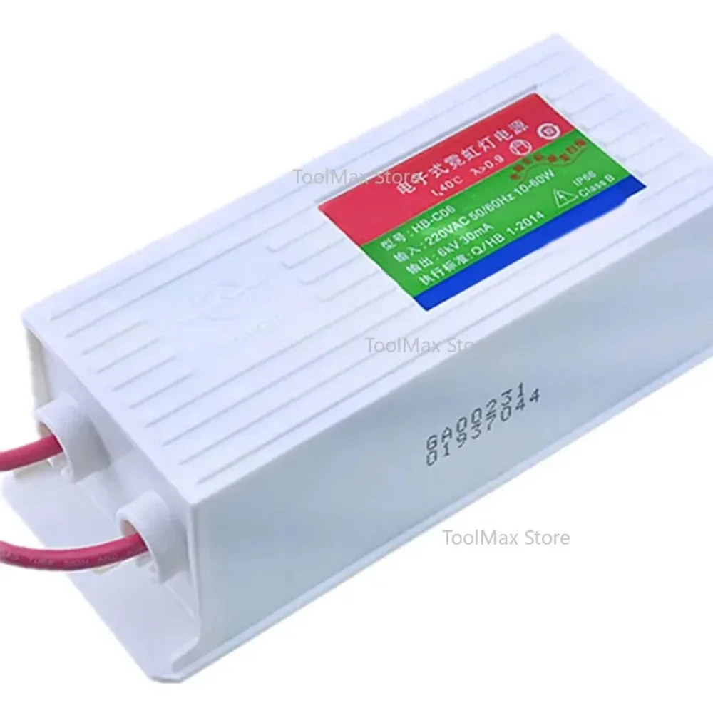 HB-C06 Neon Light Transformer Neon Light Electronic Ballast 60w Power Supply With 6 Meters Output 6kv