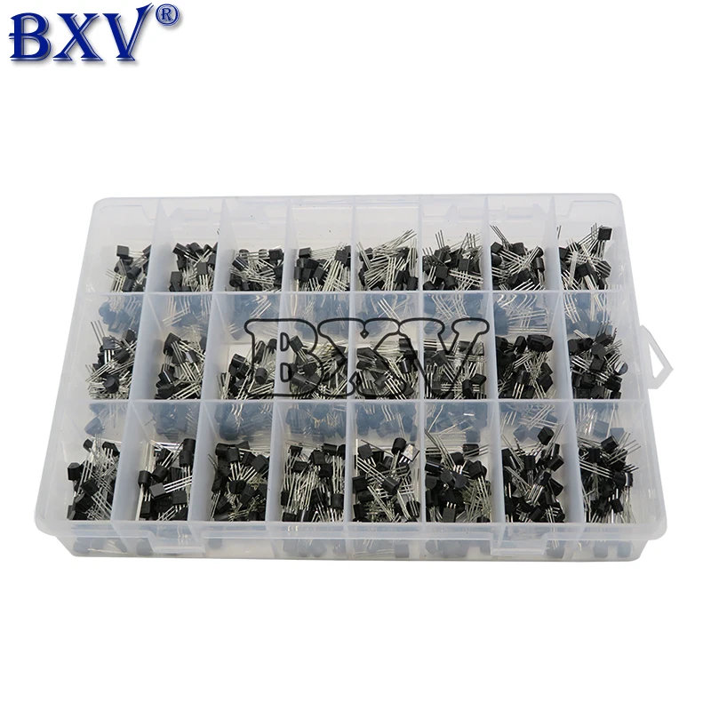 24Values 840PCS TO-92 Transistor Assortment Kit BC327 BC337 BC547 Transistor 2N2222 3904 3906 C945 Transistors Pack