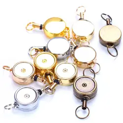 Mini Zinc Alloy Retractable Badge Reel Key Chain Organizer Badge Holder Accessories ID Card Holder Clip School Office Supplies