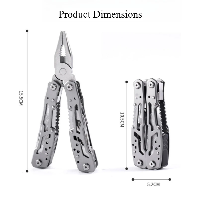 Full Steel Multitool Pliers Heavy Duty Folding Pocket Knife Wire Cutter Tactical EDC Gear for Outdoor Camping Hiking Survival - view 6