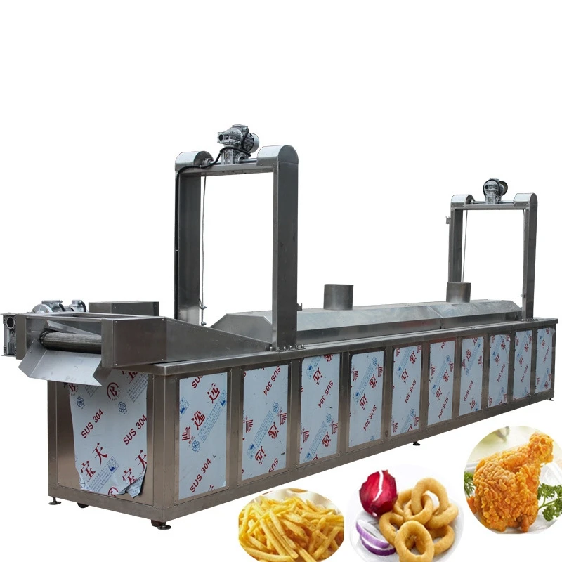 Freidora Industrial Eléctrica Personalizable con Transportador Continuo para Chips, Freidora Continua para Doritos