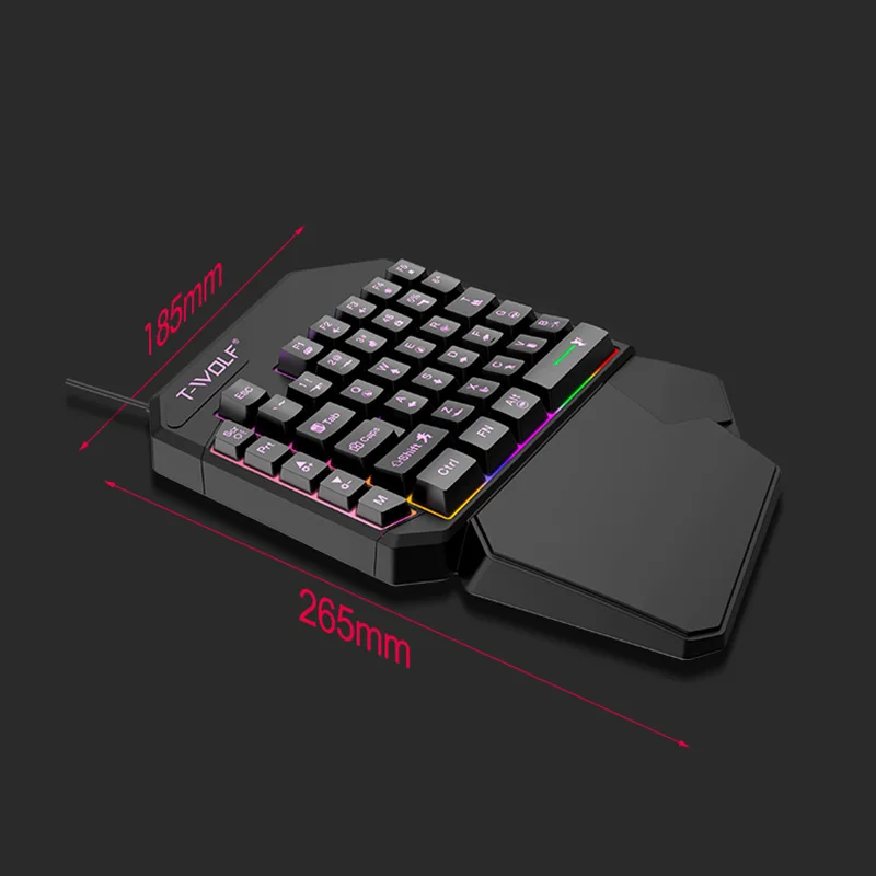 T-WOLF Thunderwolf T19 Gaming One-Hand Keyboard Gun God Left-Hand Mobile Phone Tablet External Mini Keyboard Cross-Border PUBG
