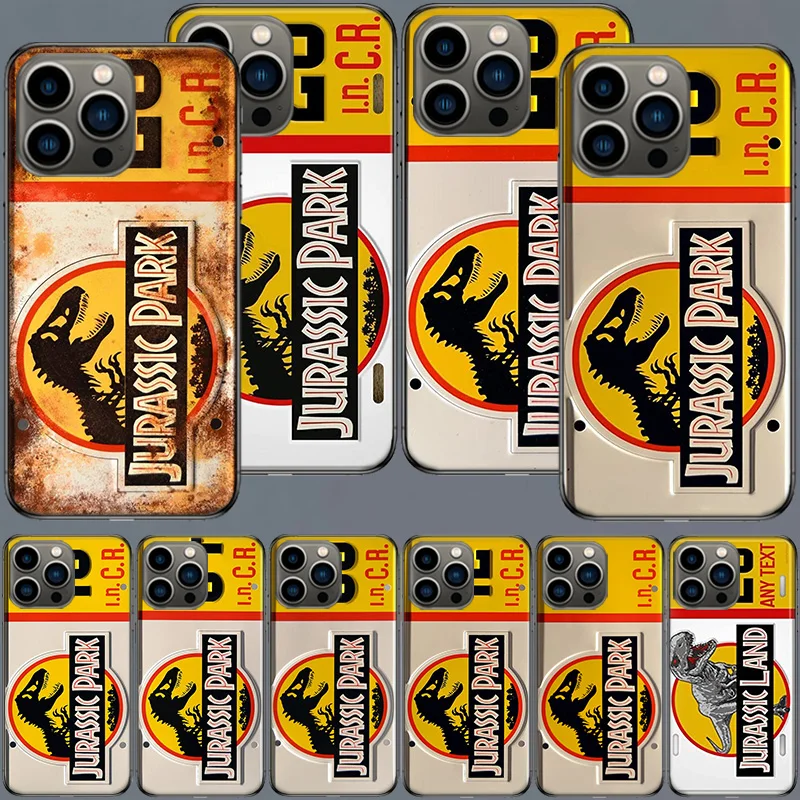 Jurassic Park Plate Phone Case For Apple Iphone 16 15+ 17 Pro Max 14 Plus 16E Air 13 12 Mini Clear Cover Silicone Cute She