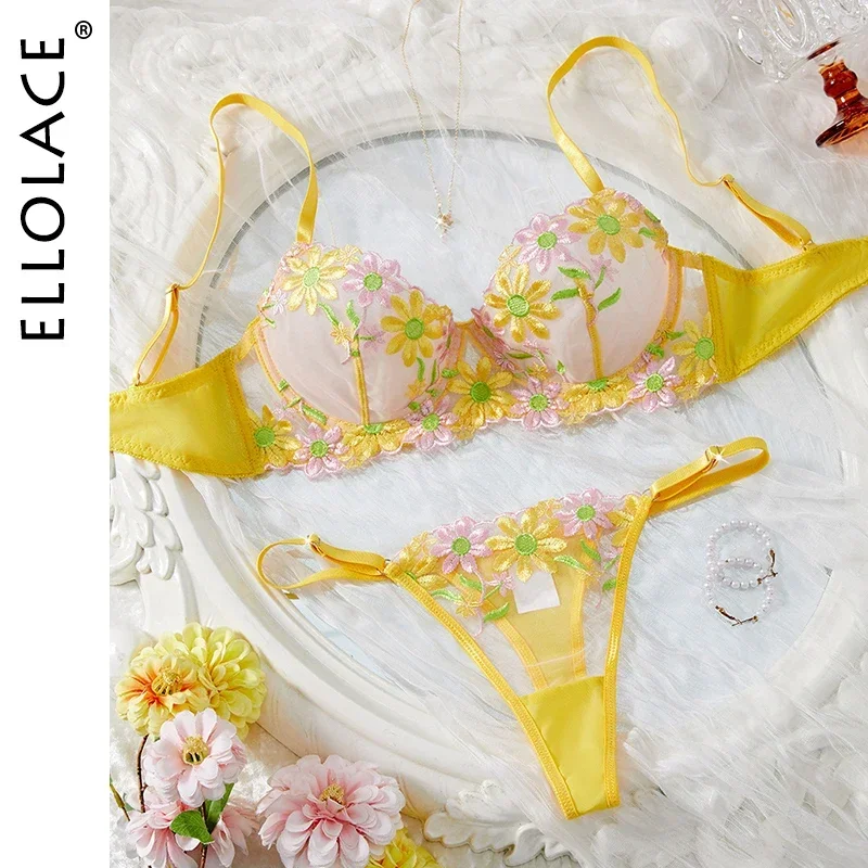 

Ellolace Floral Beautiful Underwear Delicate Fancy Lace Outfits Onlyfans Hot Sexy Adult Fairy See Through Matching Intimate