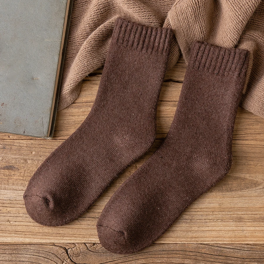 Wool Socks Men Thick New 2024 Winter Cashmere Vintage Europe Style Warm Long Sock Comfortable Male Husband Gift Meias 7 Colors