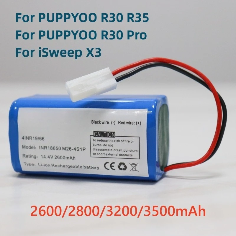 4S1P Rechargeable Battery for Xiaomi G1 R30 R35 for Xiaomi Mi Robot Vacuum-mop Essential Robot Vacuum 14.4V 3500mah Battery