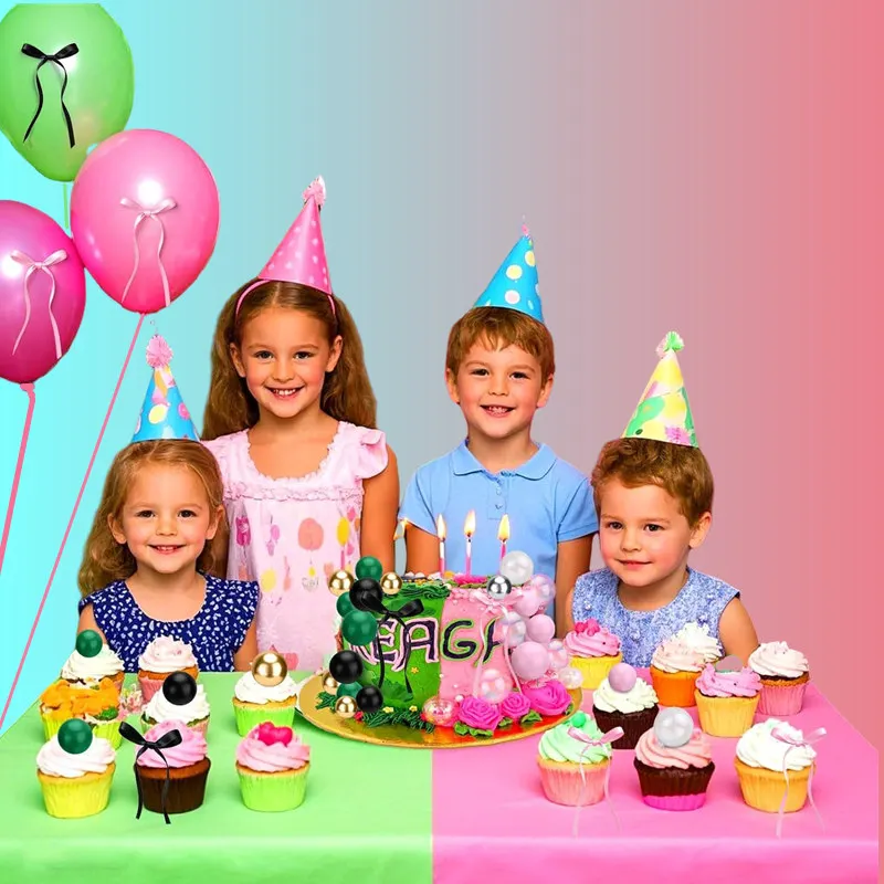 10 قطعة الكرة الملونة كعكة عيد ميلاد سعيد توبر 3 سنتيمتر متجمد كرات الاطفال حفلة عيد الميلاد هدية كعكة توبر الزفاف الحلوى الديكور #4