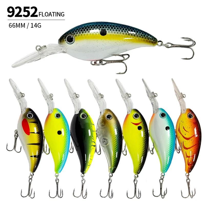 

14g 66mm Floating Crankbaits Fishing Lures Deep Diving Artificial Baits Wobblers for Freshwater Bass Plastic Swimbait Equipment
