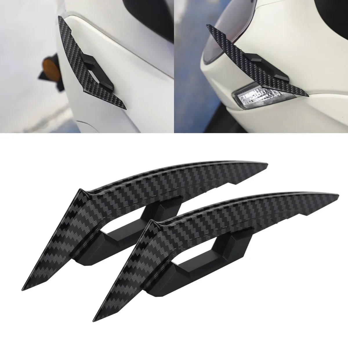 2Pcs Motorcycle Front Fairing Winglets Universal Decorative Sticker Aerodynamic Spoiler Dynamic Wing for Motorbike E-Bike