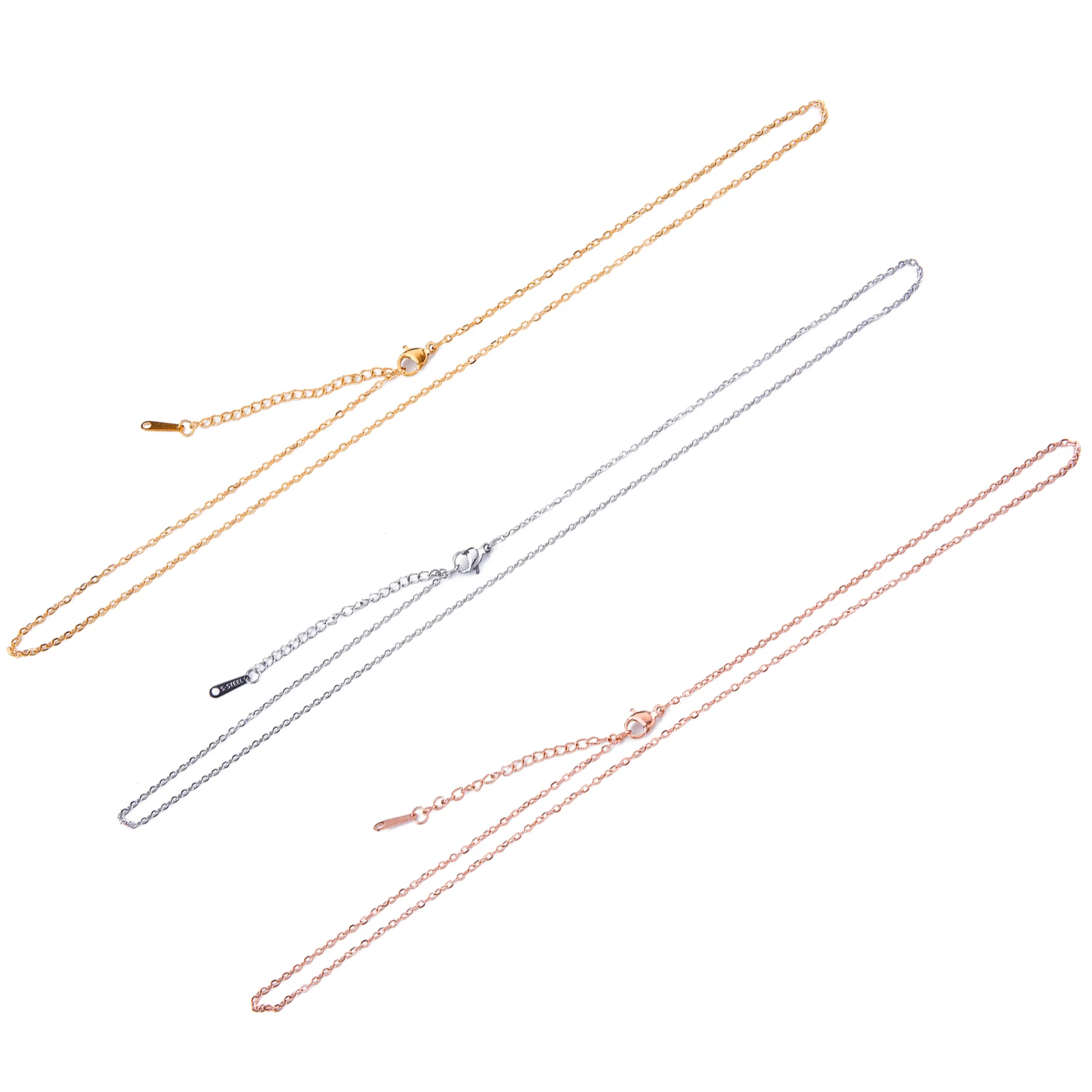 1.3mm Basic Role Link Chain for Women Men Stainless Steel Chains Waterproof DIY Jewelry for Making
