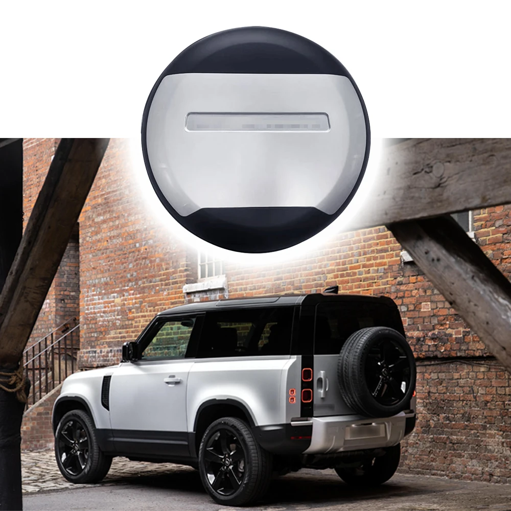 Silver Series Spare Tire Cover fits for Land Rover Defender 110 90 130 2020-2024 ABS Spare Tyre Wheel Cover Protector