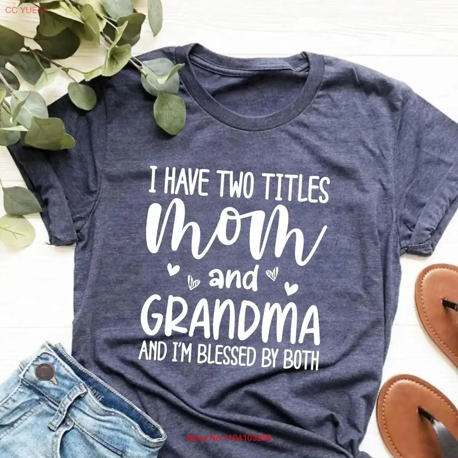 I have Two Titles Mom and Grandma Grammy Mother s Day New T shirt Women for Her Funny Grandmother s vintage Washed Stretched