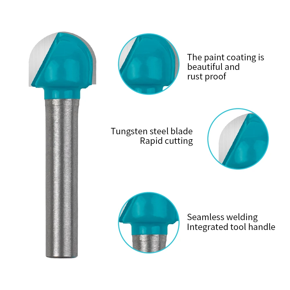 6mm Round End Mill With 6mm Clip Tungsten Solid Varbide Tapered Wood working Tools for ERR11 CNC Router Cutter Carving Bit