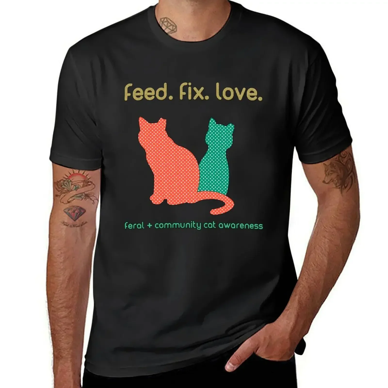 Feral Cats and Community Cats Rescue Advocates Feed Fix Love T-Shirt graphics vintage t shirts mens designer clothes