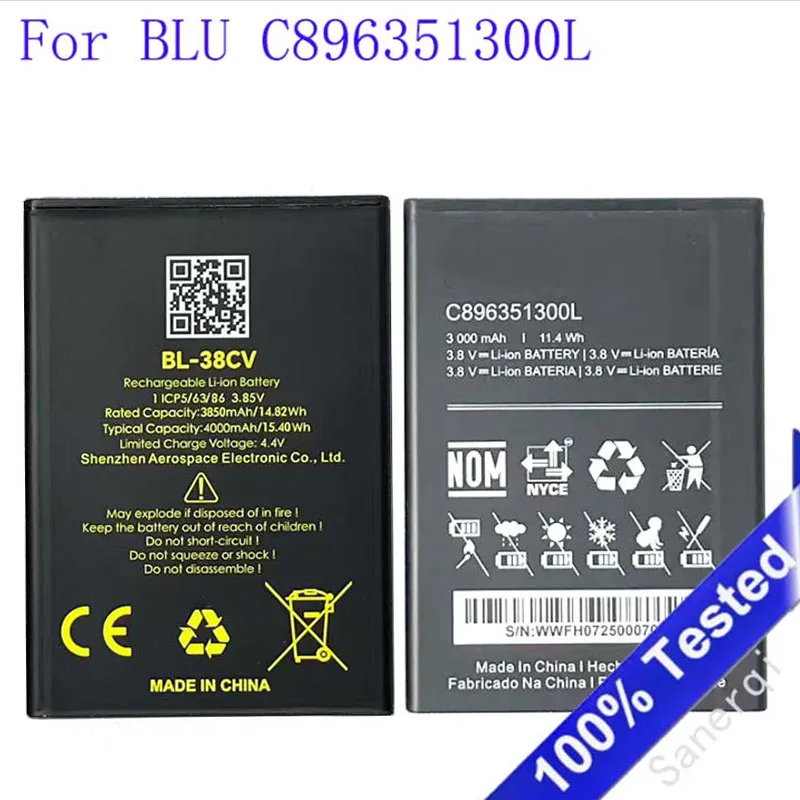 For BLU C896351300L Phone battery 3000mah 3.8V for BLU C896351300L Smartphone battery