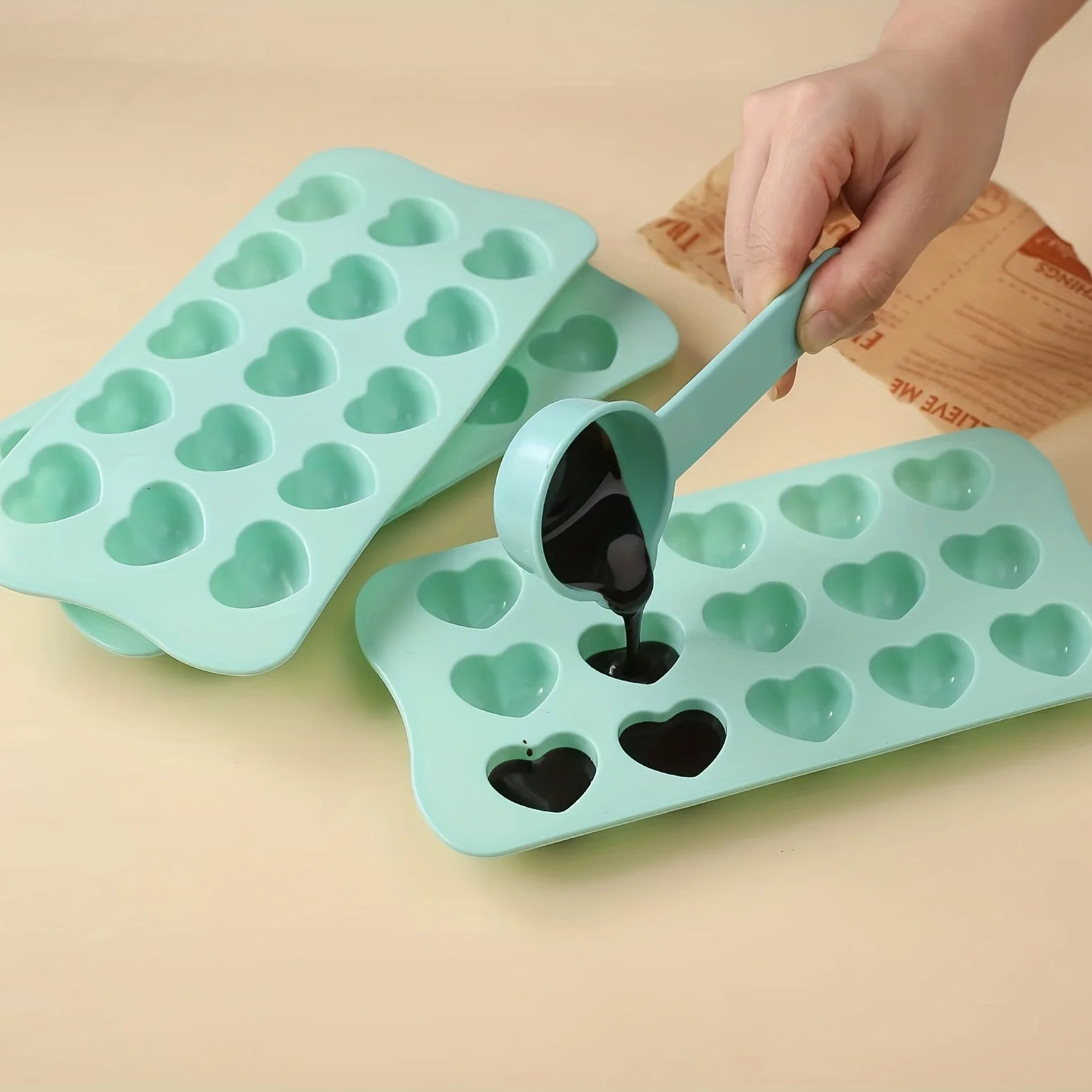 1pc 3D Heart-shaped Chocolate Mold - Perfect for DIY Cake Decorating and Baking - Silicone Molds for Jelly and Candy - Kitchen
