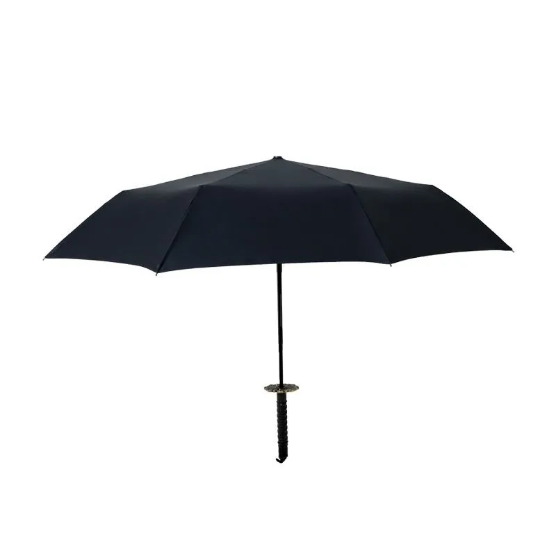 Paraguas con mango Katana completamente automático, paraguas plegable de tela con personalidad de caballero, alta calidad y alta densidad