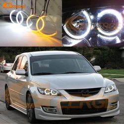 For Mazda 3 Speed Mazdaspeed BK 2007 2008 2009 Ultra Bright A/W Switchback Day Light Turn Signal LED Angel Eyes Halo Rings