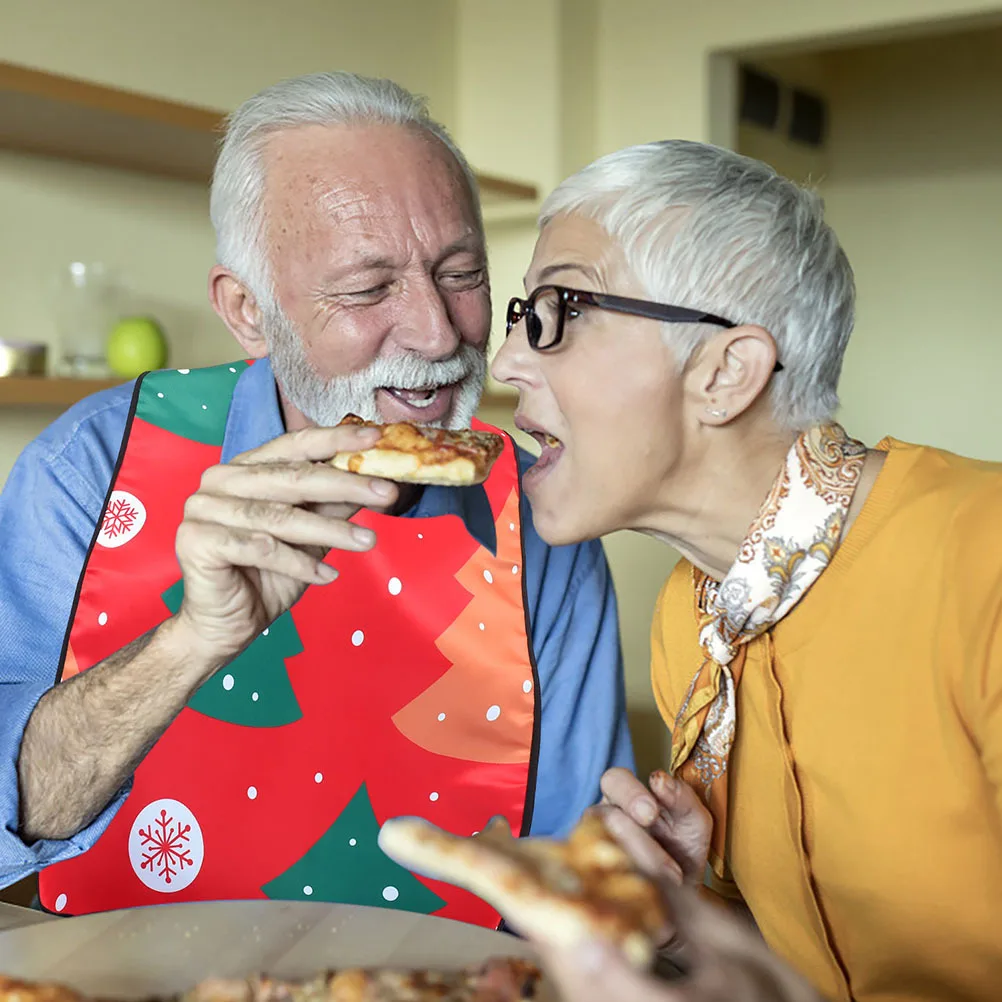 

2 шт., рождественские нагрудники для взрослых, водонепроницаемые, с регулируемой пряжкой, защита от шеи до ног, слюны для пожилых людей, женщин, инвалидов