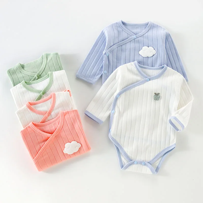 

Baby Girls Long Sleeve Bodysuit 2 Pack 2022 Spring New Newborn Triangle Romper Soft Comfortable Baby Boys Boneless Pajamas