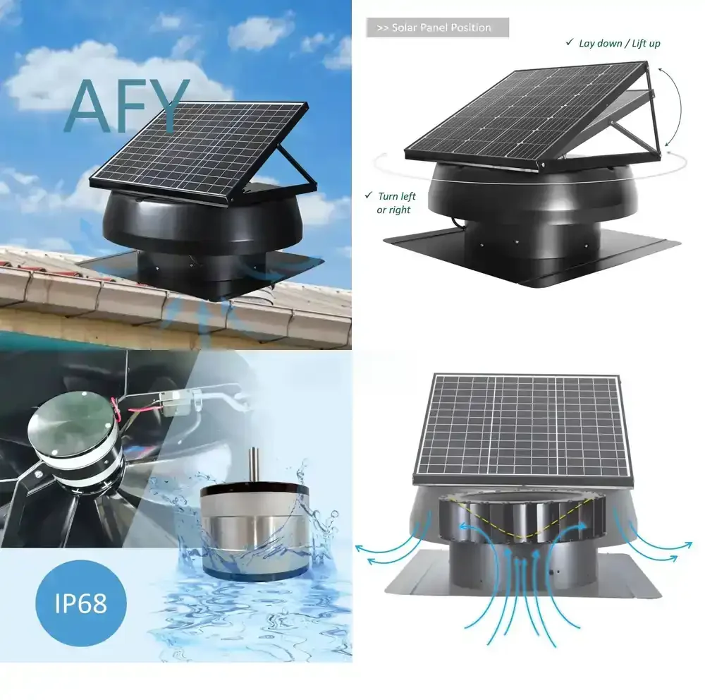 Solar Powered Roof Ventilation Exhaust Fan for Attic Ventilation for Heat Extraction for Solar Whirling Fan for Brushless DC