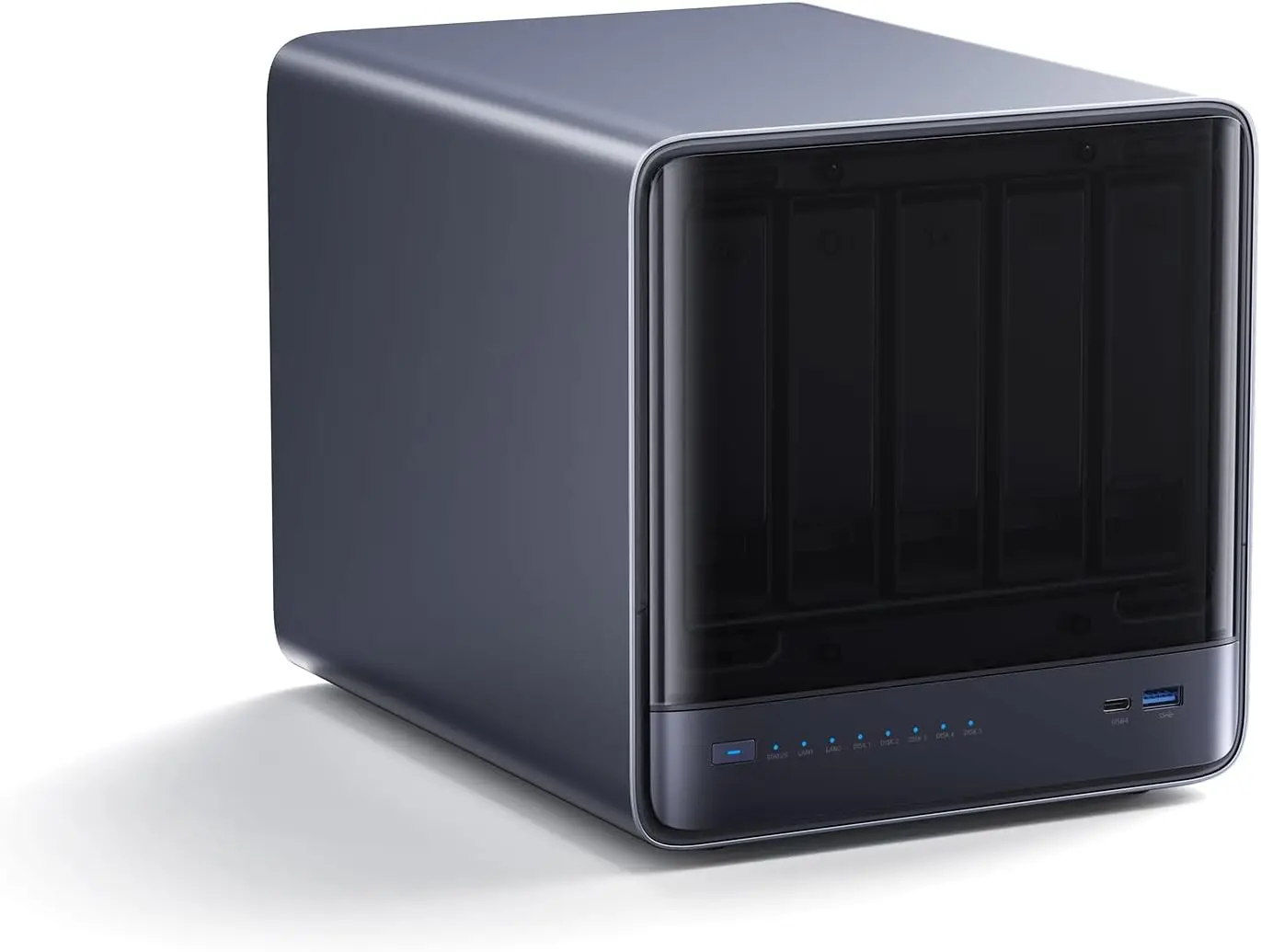 MINISFORUM 5 Bay NAS N5 Pro P370 Network Attached Storage, AMD Ryzen AI 9 HX PRO 370 Processor(12C/24T,up To 5.1GHz),Cloud Storage,16GB DDR5,128GB SSD,1 * 10Gbe,1 * 5Gbe,3*M.2 NVMe Slots, HDMI/Type-C