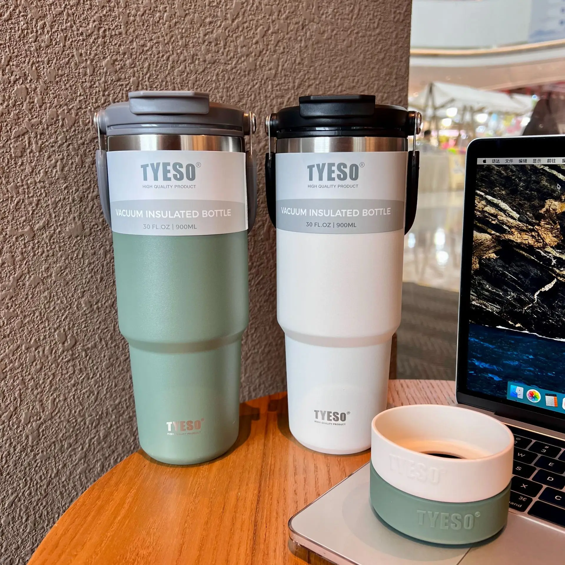 Tyeso  900ml 30oz Coffee Cup Thermal Vacuum Mug 304 Stainless Steel Insulated Mug Insulated Cups  Portable Car Cup Water Bottles