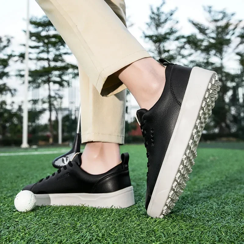 Professional Golf Shoes for Men Outdoor Leather Sneakers Male and Female Golfers Black White Brown Fashion Soft Walking Footwear