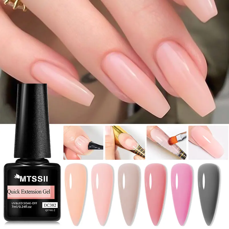 MTSSII 6Colors Light Change Quick Extension Gel Nail Polish Purple Nude Vernis Semi Permanent UV Gel Varnishes Nail Art Manicure