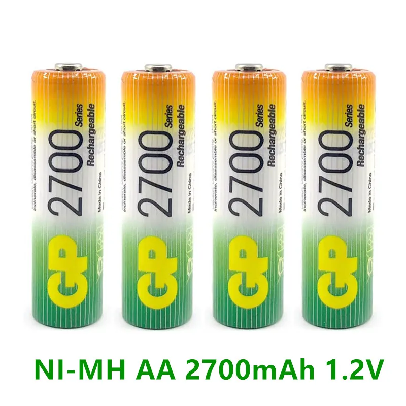 Ni-MH AA 2700mAh 1.2V GP rechargeable battery large capacity charge batteries for TV, remote control, electric toys, rechargeabl