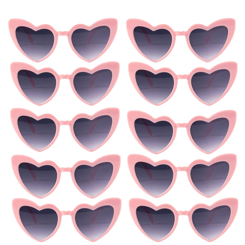 WEIGAO 10 Stück rote herzförmige Sonnenbrillen für Damen, Junggesellenabschied, Dekoration, Vintage-Brille, Hochzeit, Party, Gastgeschenke, Brautjungfern-Geschenke 9