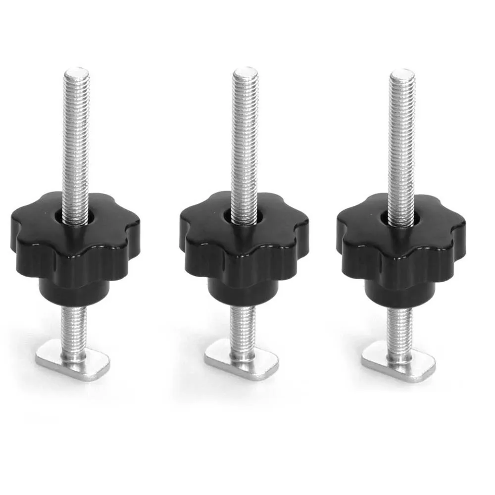 

Jig Building T-slot Bolt Kit T-track Hardware Woodworking Machinery Part Large Triangle Knob Easy Hand Tightening