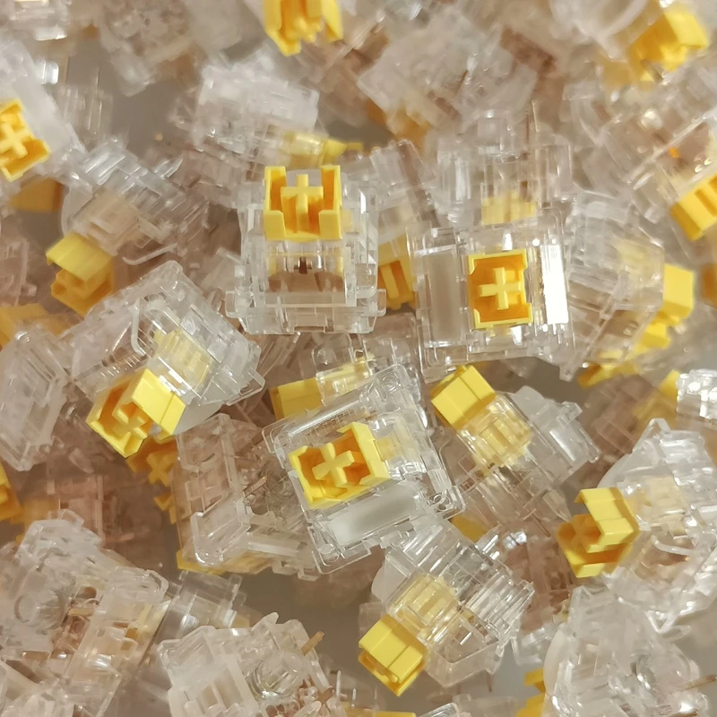 Outemu Crystal Transparency Switch Peach V3 Lemon V3 5Pin Custom Mechanical Keyboard Linear Tactile Mute Switches Lubed Hot Swap