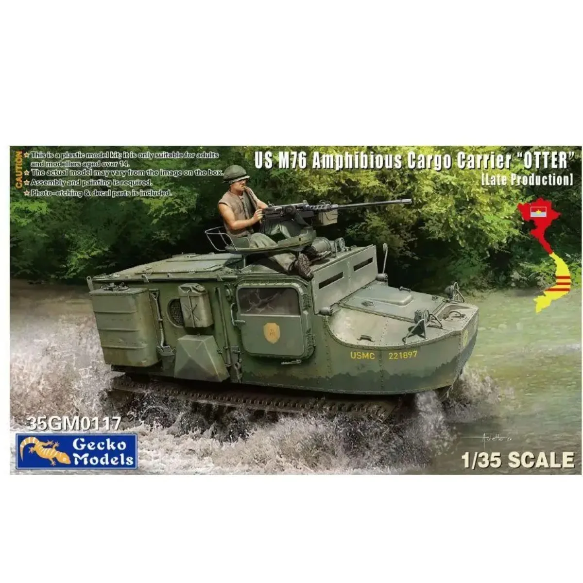 

Модели Gecko 35GM0117 Масштаб 1/35, США M76, грузовой перевозчик-амфибия «Otter», модель позднего производства, военная модель