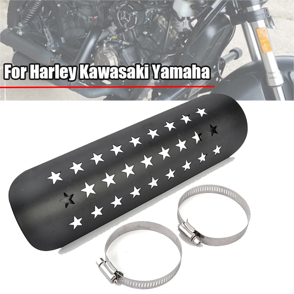 Motorcycle Exhaust Muffler Pipe Heat Shield Cover Protector For Honda Suzuki Kawasaki Harle/y Chopper Chopper Cruiser Road King