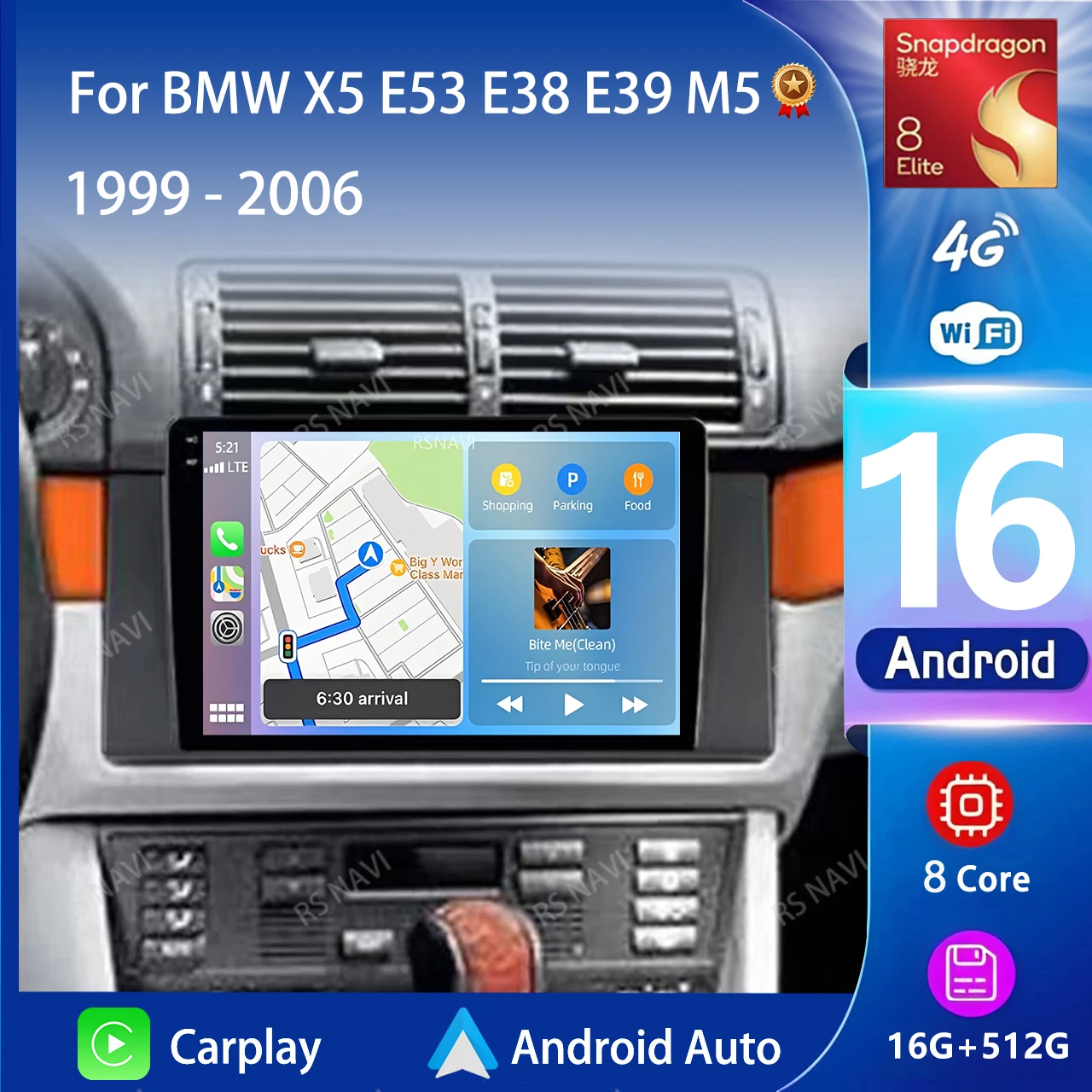 Android 16 Multimedia Player For BMW 57 Series X5 E53 E38 E39 M5 Navigation GPS Carplay Auto Stereo Car Radio 4G Wifi Head Unit